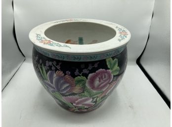 Ceramic Floral With Koi Pictures On The Inside