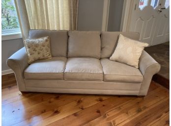 3 Cushion  Sofa Beige Micro Suede