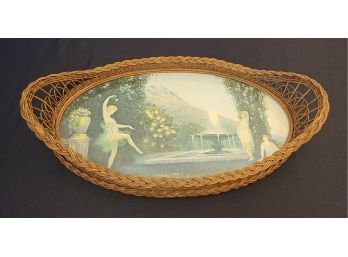 Oval Wicker Serving Tray