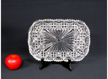 Crystal Glass Rectangular Form Tray - Great For Holiday Foods, Cheese & Crackers, Celery & Dips, Etc.