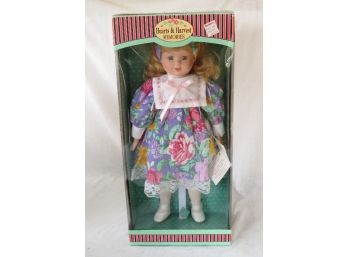 Hearts And Harvest Memories Hand Painted Porcelain Doll In Original Box