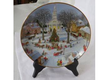 Vintage 1990 ' Christmas Tree Lighting' Danbury Mint Collectible Plate