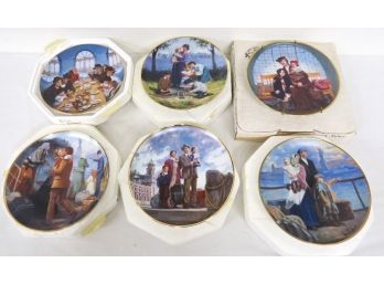 Lot Of 6 Max Ginsberg Ellis Island Commemorative Collector Plates By Knowles Taylor & Knowles China