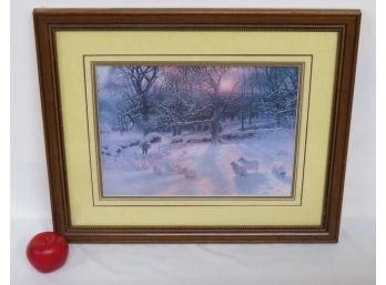 Nicely Matted & Framed Print - The Shortening Winter's Day By Joseph Farquharson - Scottish Painter