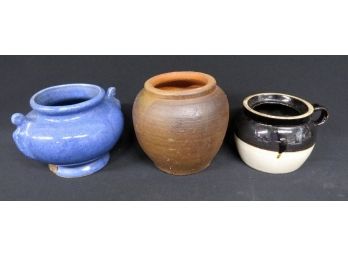 Trio Of Stoneware & Pottery Pots