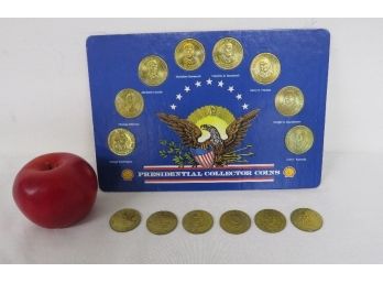 Shell Motor Oil Brass Presidential Collector Coins, With Extras