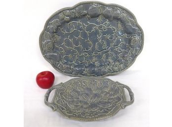 Two Beautiful Gray Colored Decorative Platters