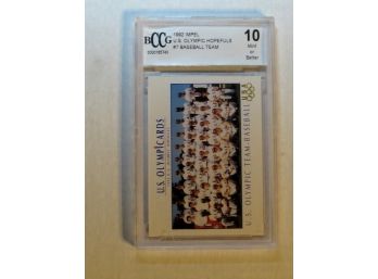 1992 Impel U.S. Olympic Hopefuls #7 Baseball Team BCCG Graded 10 Mint Or Better