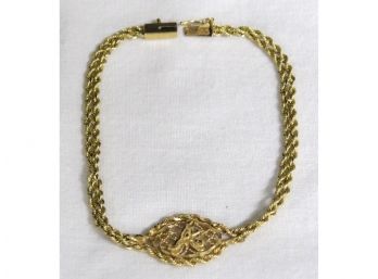 14k Gold Women's Monogram Bracelet Letter 'A'