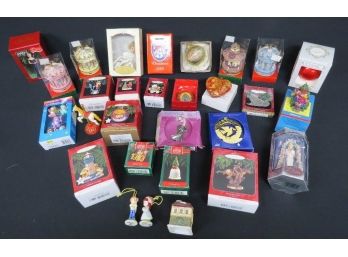 Mixed Lot Of Mostly Boxed Christmas Ornaments, Hallmark, Carlton Cards & More