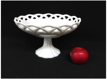 Colony Milk Glass Footed Pedestal Fruit Bowl - Perfect Holiday Table Centerpiece Goes With Everything