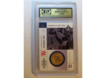 2001 Upper Deck Baseball Card # LYB - DW Dave Winfield PGC Graded Certified Memorabilia Card