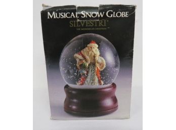 Vintage Silvestri Father Christmas Musical Snow Globe In Box