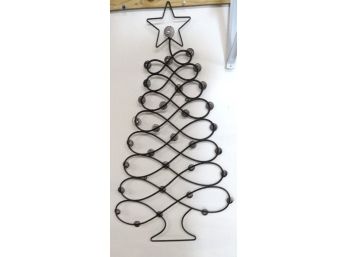 Continuous Twisted Wire Bronzed Metal Christmas Tree Wall Hanging