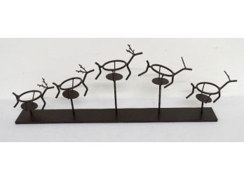 Flying Reindeer Bronzed Iron Candle Sconce