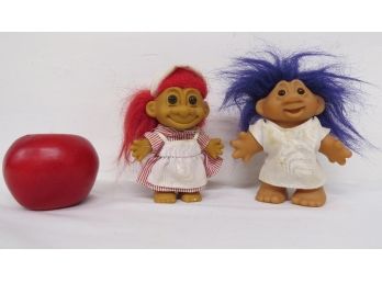 Pair Of Vintage Troll Dolls