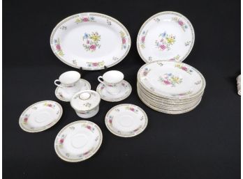 Partial Set Liling Fine China 'Butterfly' - Platter, Dinner Plates, Cups And Saucers