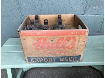 Eight 32 Oz. Bottles Of Hulls Beer With Box ~ Piece Of Local History