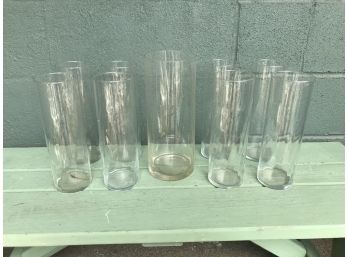 Nine Glass Vases  - Good For Event Centerpieces