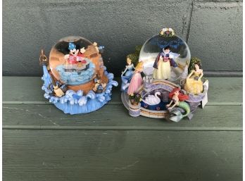 Two Rare Disney Musical Snow Globes