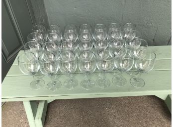 Large Lot Of 28 Wine Glasses