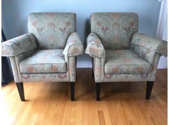 Pair Of Ethan Allen Upholstered Armchairs