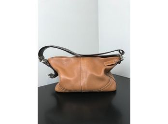 Tan Leather Coach Bag With Brown Strap