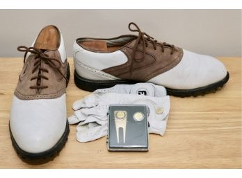 Nike Air Golf Shoes (Size 13), Slazenger Golf Gloves And Masters Tournement Ball Marker And Pin