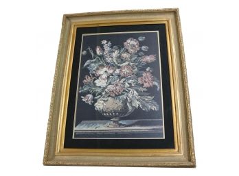 Xtra Large Ethan Allen Framed Floral Needlepoint Picture (Retail Price $558)