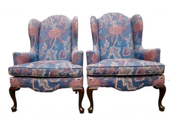 Set Of Two Ethan Allen Wing Chairs