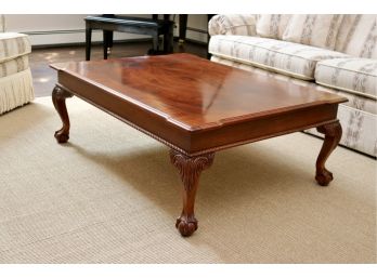 Ethan Allen Mahogany Coffee Table With Claw And Ball Foot (Original Retail Price $870)