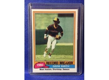 1981 Topps Ozzie Smith Record Breaker Card