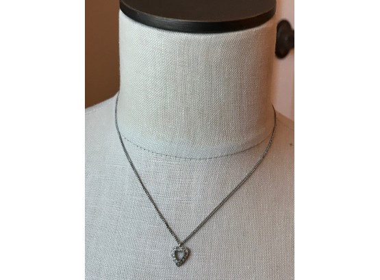 Sterling Silver Chain Necklace With Heart Pendant