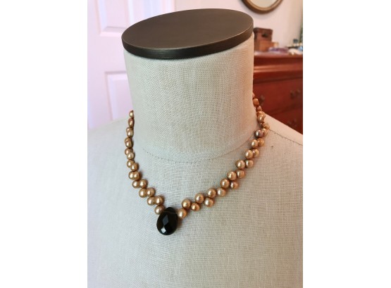 Ross Simons Pearl & Quartz Necklace With 14k Gold Clasp