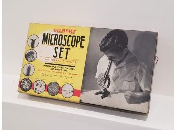 Vintage 1938 Gilbert Microscope Set