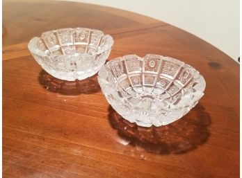 Pair Cut Glass Bowls