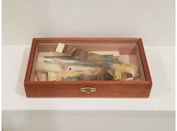 Wooden Display Box & Ephemera