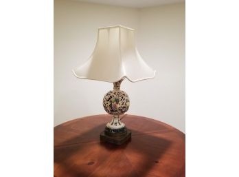 Antique Porcelain Lamp With Brass Base