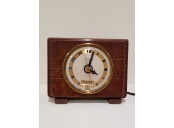 Art Deco Walnut Hammond Synchronos Tripoli Alarm Clock
