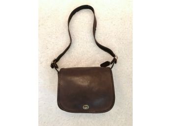 Vintage Leather Bag In Coach Style