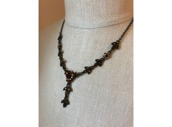 Necklace With Brown & Amber Stones