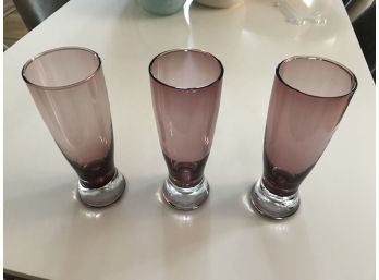 Amethyst Blown Glass Cocktail Glasses
