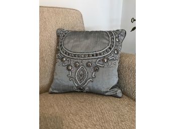Down Fill Beaded Accent Pillow