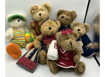 6 Collectible Boyds Bears ~ Cheerleader, Patriotic , Sandy & More ~