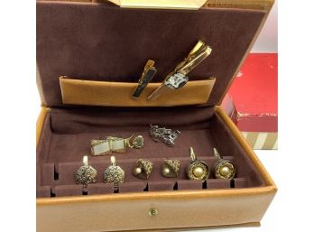 Vintage Hickok Mens Jewelry Box W/cufflinks & More