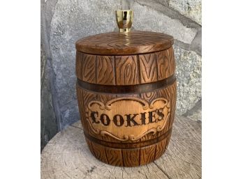 Vintage 1960s Treasure Craft Cookie Jar ~ Barrel Shape ~