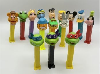 Large Lot Of 15 Vintage Pez Dispensers ~  Mickey Mouse, Muppets, Flintstones, Garfield & More ~