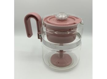 Vintage Pink Glass EMCO Stove Top Coffee Pot