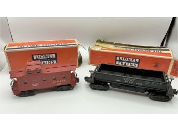 2 Vintage Lionel Electric Trains ~ #6357 Caboose & #3469 Automatic Dump Car ~