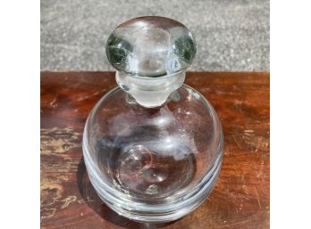 Heavy Blown Ground Bottom Crystal Bottle W/top